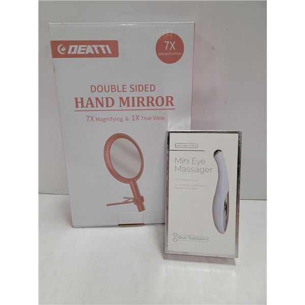 DOUBLE SIDED HAND MIRROR W/STAND & MINI EYE