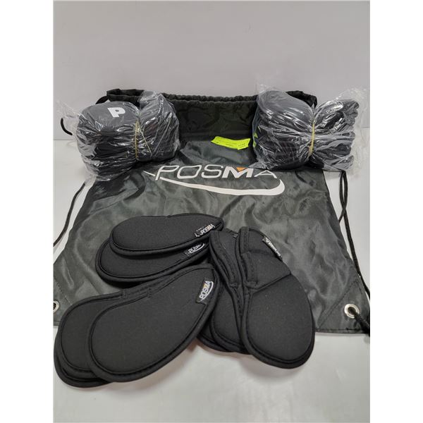 3 SETS OF POSMA CLUB COVERS AND BAG