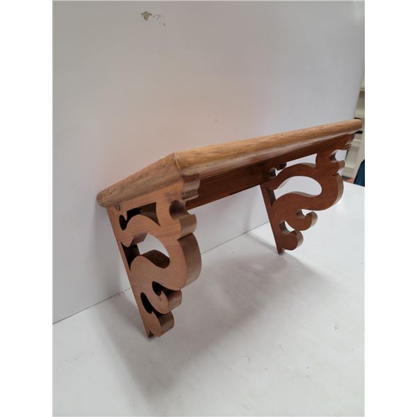 DECORATIVE WOOD WALL SHELF, 13 WIDE X 8 DEEP