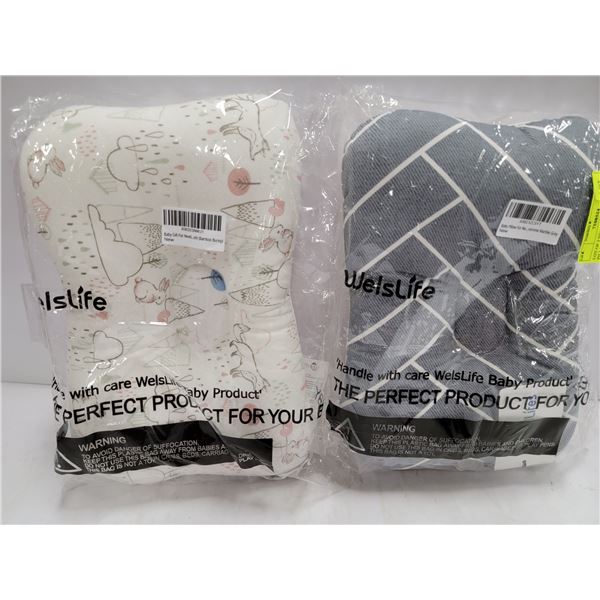LOT OF 2 NEW WELLIFES BABY PILLOWS