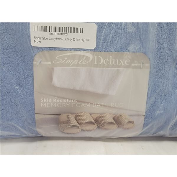 NEW SIMPLE DELUXE MEMORY FOAM BATH MAT, 16 X 22