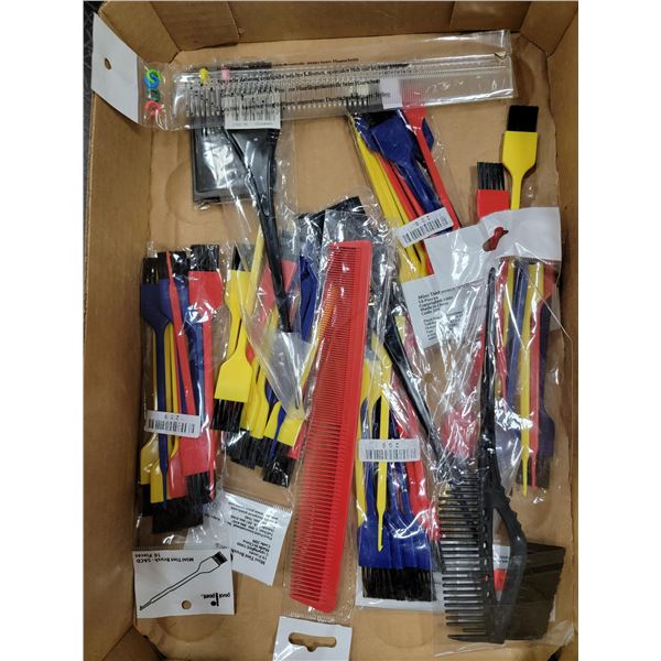 FLAT OF NEW HAIR COLOR BRUSHES & COMBS