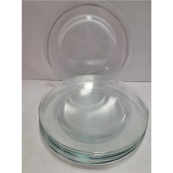 LOT OF 12 CLEAR DINNER PLATES 13" DIAMETER