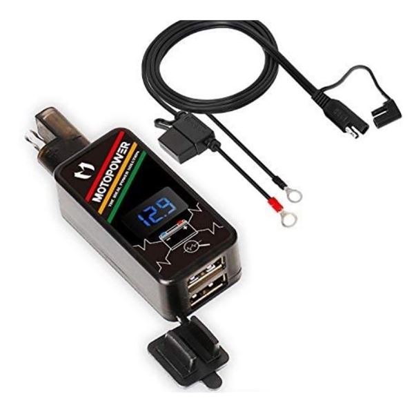 MOTOPOWER 4.2 AMP MOTORCYCLE DUAL USB CHARGER