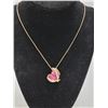 Image 1 : 16" ROSE GOLD TONE FLOATING HEART NECKLACE