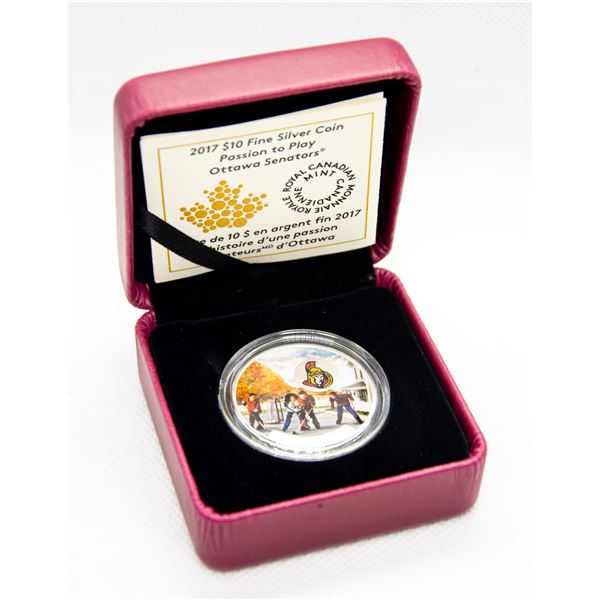 RCM 2017 $10 OTTAWA SENATORS FINE SILVER COIN