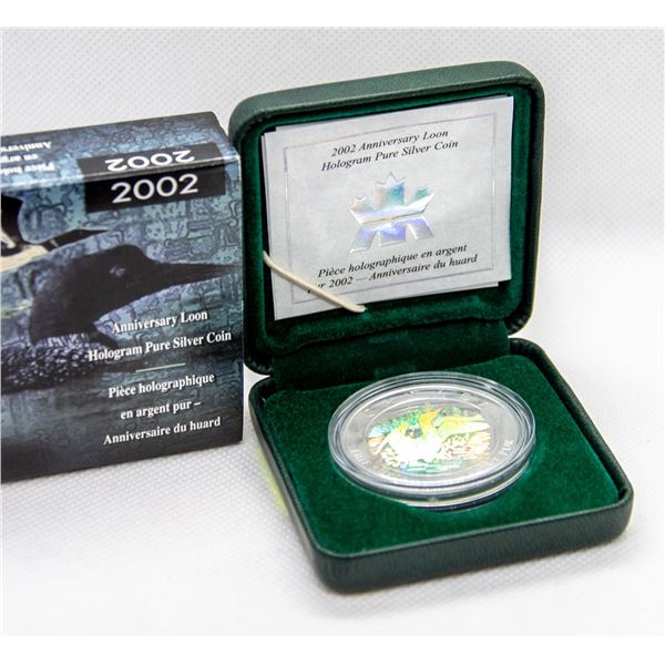 CANADA 2002 ANNIVERSARY HOLOGRAM 1OZ SILVER $5