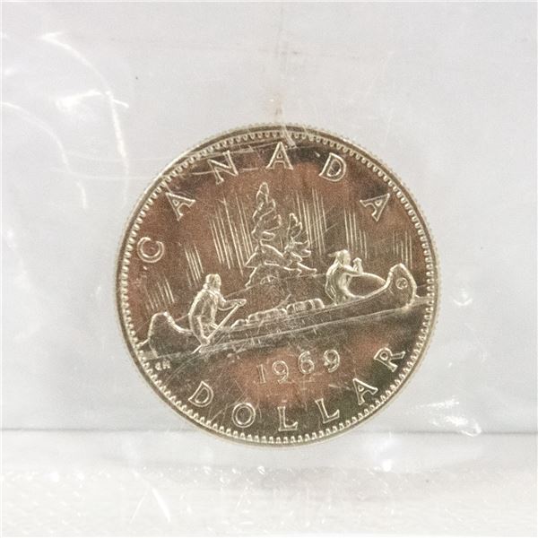 1969 CANADA NICKEL $1 DOLLAR COIN BU MINT SEALED