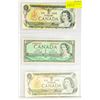 Image 1 : CANADA 1954, 1973(2) 1 DOLLAR BANKNOTES