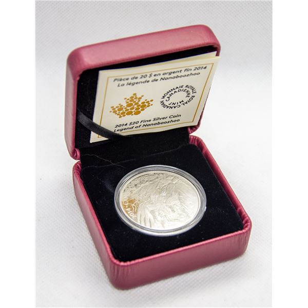 RCM 2014 $20 LEGEND OF NANABOOZHOO SILVER COIN