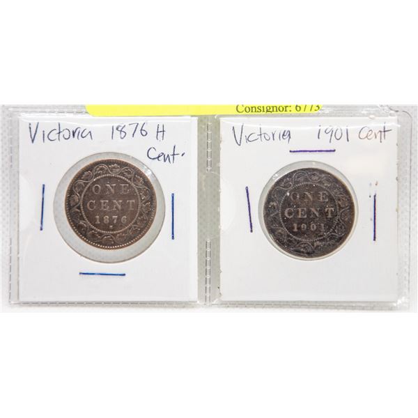 1876H, 1901 VICTORIAN CENTS