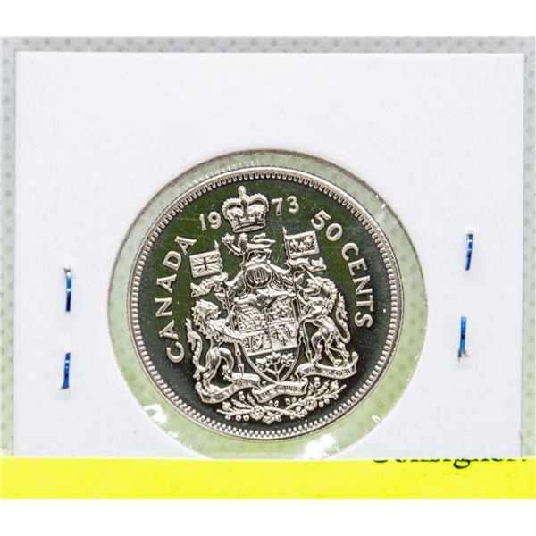 1973 UNCIRCULATED CANADA 50 CENT SPECIMEN