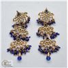 Image 1 : ESTATE PAIR OF EARRINGS WITH SAPPHIRES