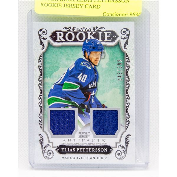 UPPER DECK ELIAS PETTERSSON ROOKIE JERSEY CARD