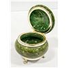 Image 1 : GREEN STONE TRINKET BOX ON STAND - MADE IN
