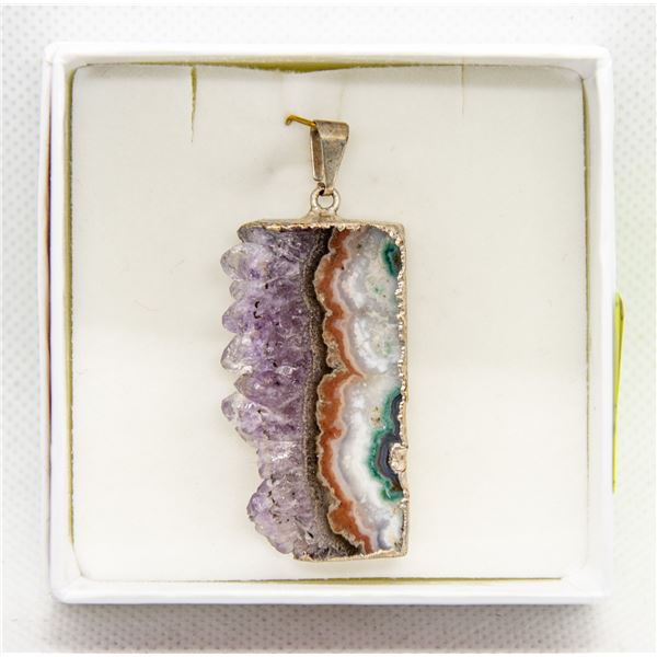 AMETHYST CRYSTAL GEODE PENDANT
