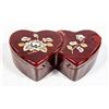 Image 1 : SOLID WOOD DOUBLE-HEART SECURE JEWELRY BOX