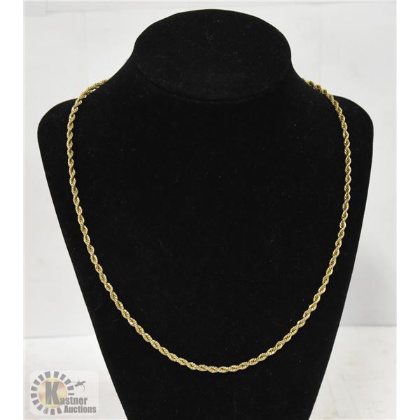 14K GOLD FACED ROPE CHAIN