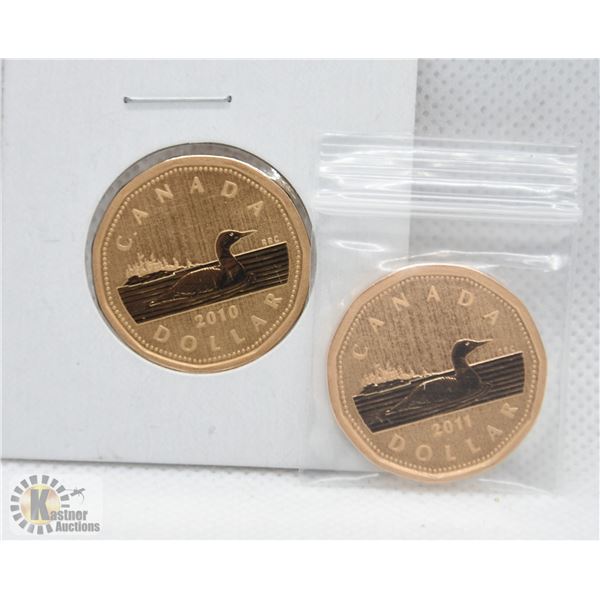 SPECIMEN LOONIE FROM SETS, 2010, 2011 HIGH, CAT