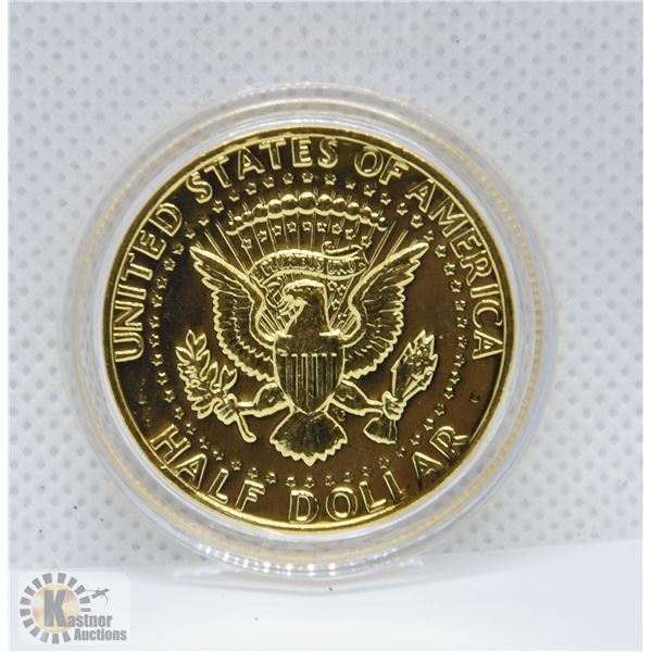 24KT GOLD PLATED US HALF DOLLAR 1980