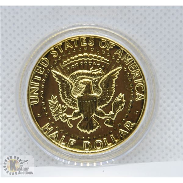 24KT GOLD PLATED US HALF DOLLAR 1983