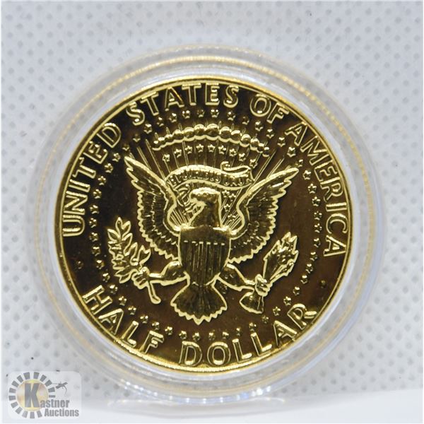 24KT GOLD PLATED US HALF DOLLAR 1982