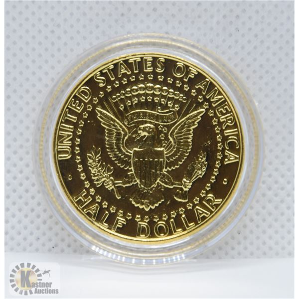 24KT GOLD PLATED US HALF DOLLAR 1989