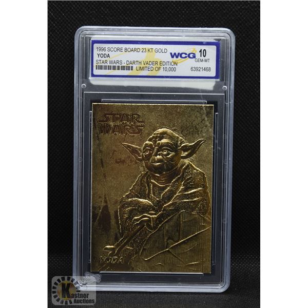 WCG GRADED 10 23KT STAR WARS CARD YODA