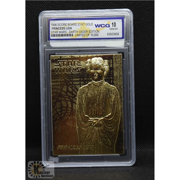 WCG GRADED 10 23KT STAR WARS CARD PRINCESS LEIA