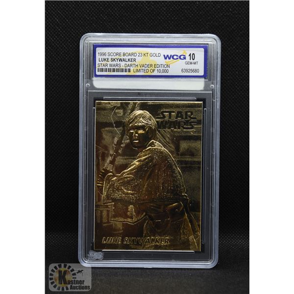 WCG GRADED 10 23KT STAR WARS CARD LUKE SKYWALKER