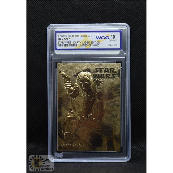 WCG GRADED 10 23KT STAR WARS CARD HAN SOLO