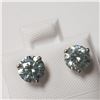 Image 2 : BZ802-31 14K VIVID BLUE GREEN MOISSANITE EARRINGS