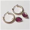 Image 2 : BZ802-27 14K  RUBY(3.1CT) EARRINGS