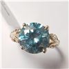 Image 3 : BZ802-37 10K  VIVID GREEN BLUE MOISSANITE RING