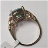 Image 4 : BZ802-37 10K  VIVID GREEN BLUE MOISSANITE RING