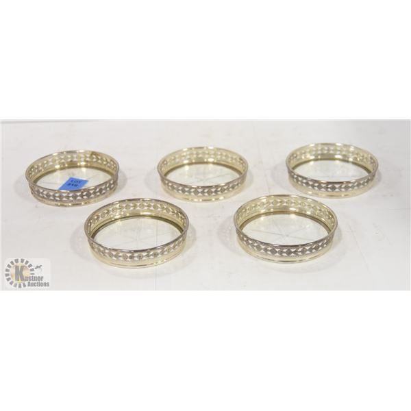 LOT OF 5 BIRKS .925 STERLING SILVER COASTERS