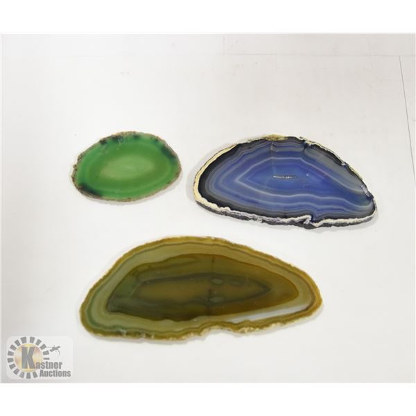 3 AGATE SPECIMEN SLICES
