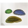 Image 1 : 3 AGATE SPECIMEN SLICES