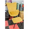 Image 1 : NEW YELLOW ARM CHAIR W/OTTOMAN