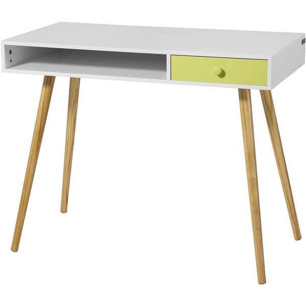 NEW IN BOX WHITE / LIME GREEN DESK WITH DRAWER