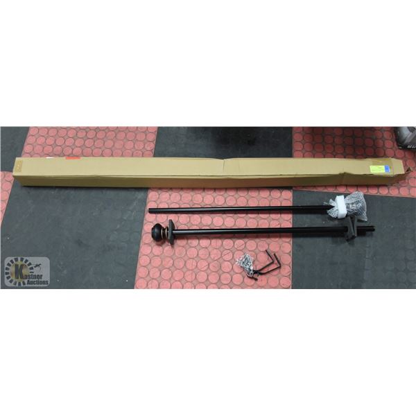 NEW BLACK CURTAIN ROD WITH BRONZE ACCENTS