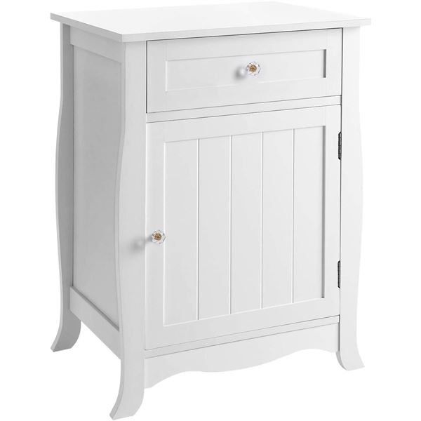 NEW SONGMICS WHITE CABINET SHELF WITH DRAWER