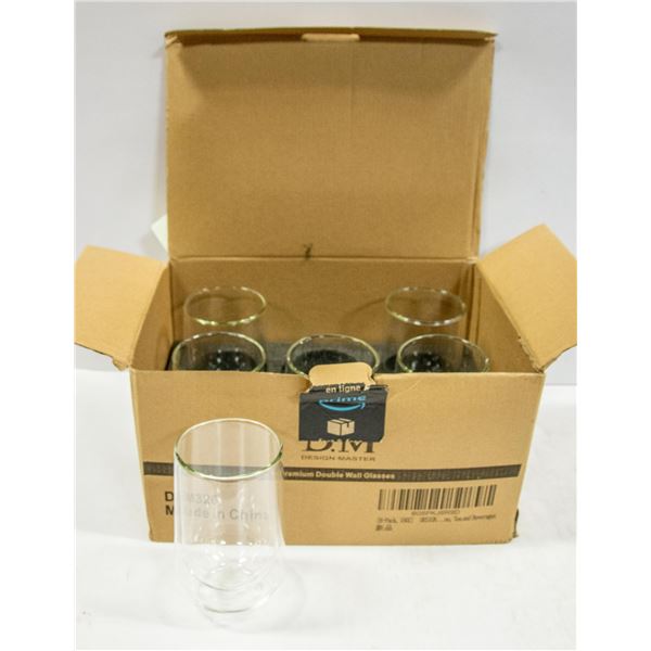 NEW SET OF 6 PREMIUM DOUBLE WALL GLASSES
