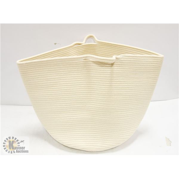 NEW BEIGE RATTAN FABRIC SHOPPING BAG