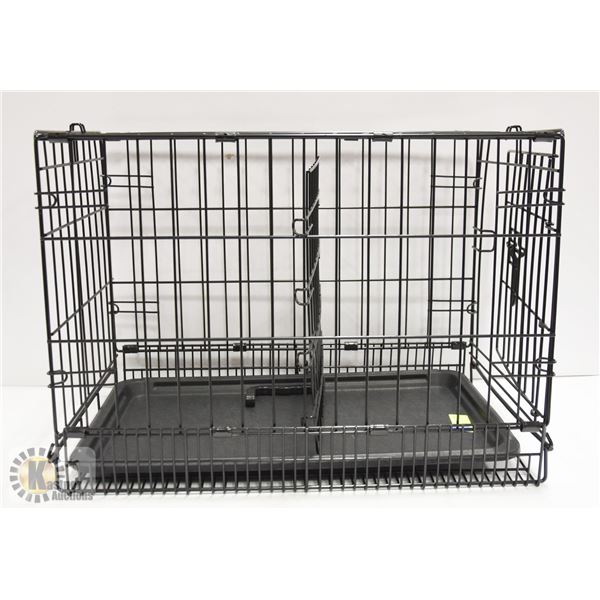 AMAZON BASICS SINGLE DOOR PET CRATE W/ BOTTOM TRAY