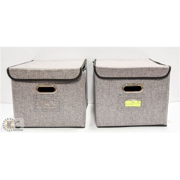 SET OF 2 NEW FABRIC ORGANIZERS WITH VELCRO LIDS