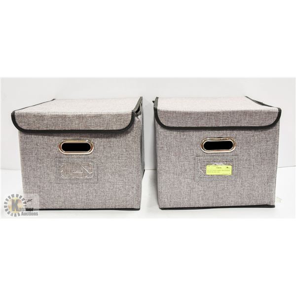 SET OF 2 NEW FABRIC ORGANIZERS WITH VELCRO LIDS