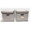 Image 1 : SET OF 2 NEW FABRIC ORGANIZERS WITH VELCRO LIDS