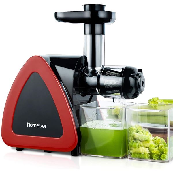 NEW HOMEVER SLOW MASTICATING JUICER, RED