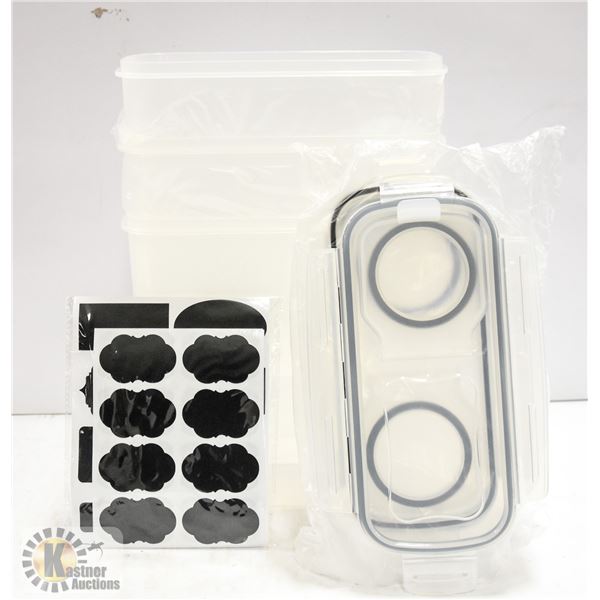 NEW SET OF 3 FOOD STORAGE CONTAINERS WITH LIDS